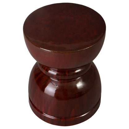 Hourglass Red Ceramic Garden Stool