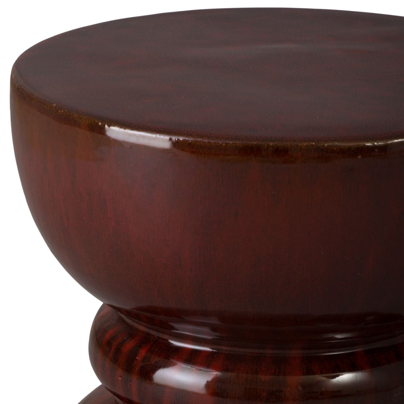 Hourglass Red Ceramic Garden Stool