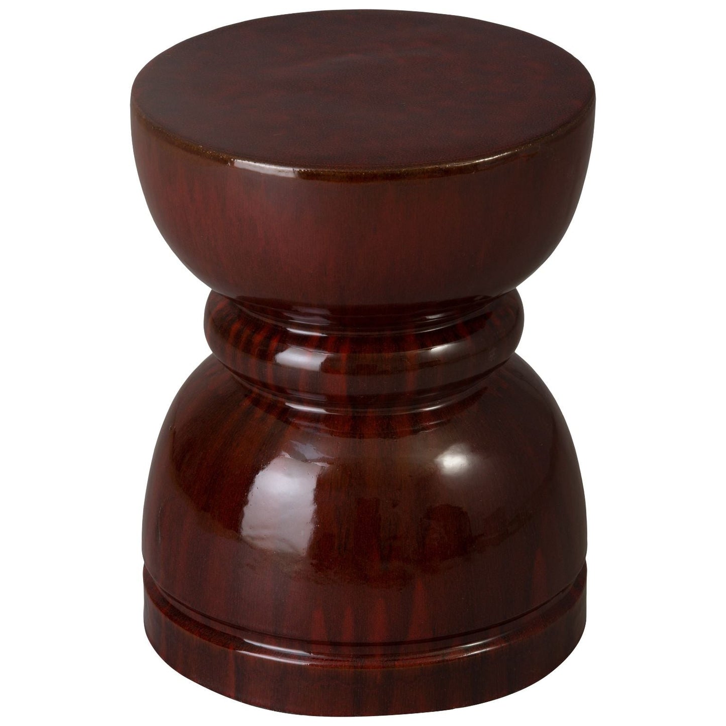 Hourglass Red Ceramic Garden Stool