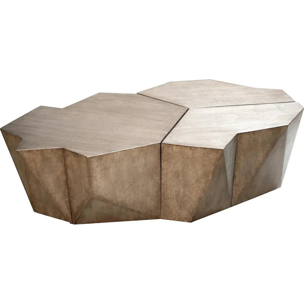 Hudson Cocktail Table Silver Large Unique Coffee Table