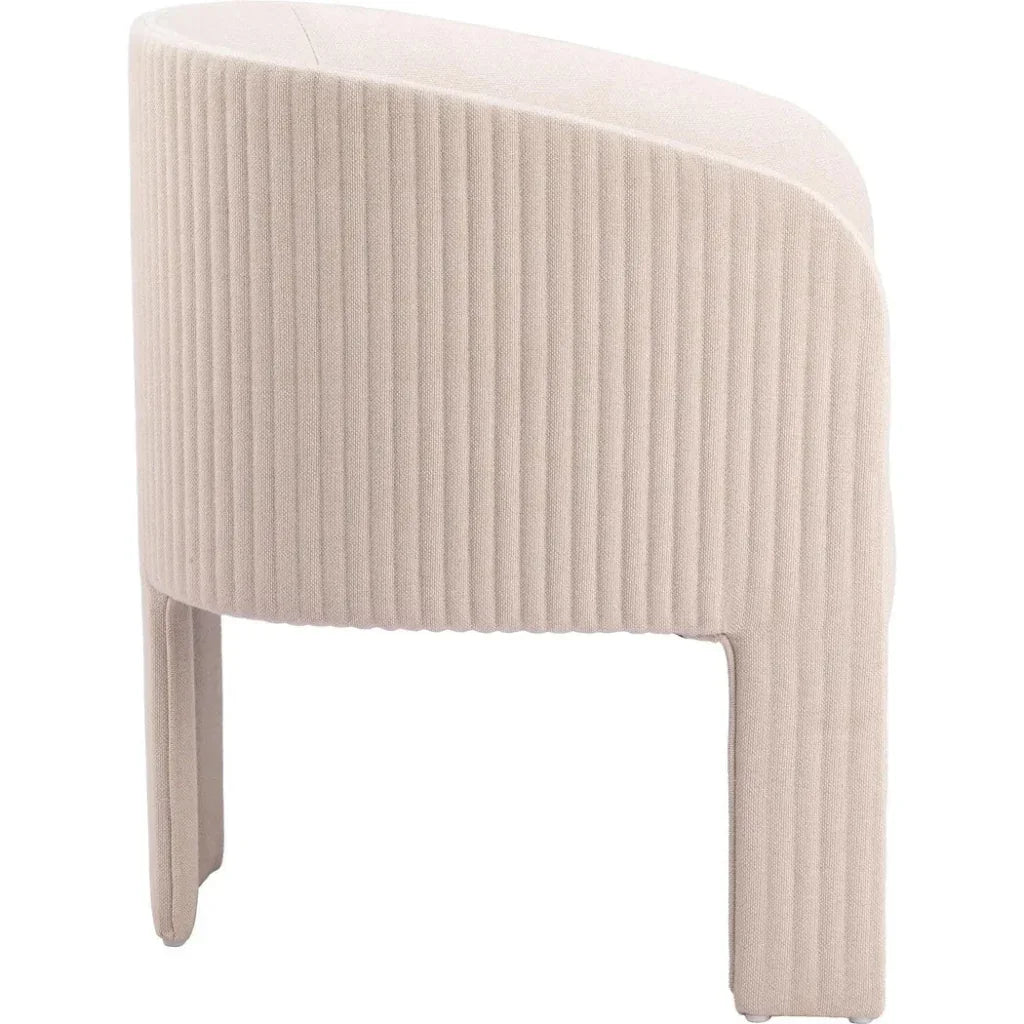 Hull Wood Beige Armless Accent Chair