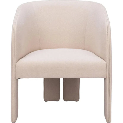 Hull Wood Beige Armless Accent Chair