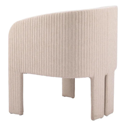 Hull Wood Beige Armless Accent Chair