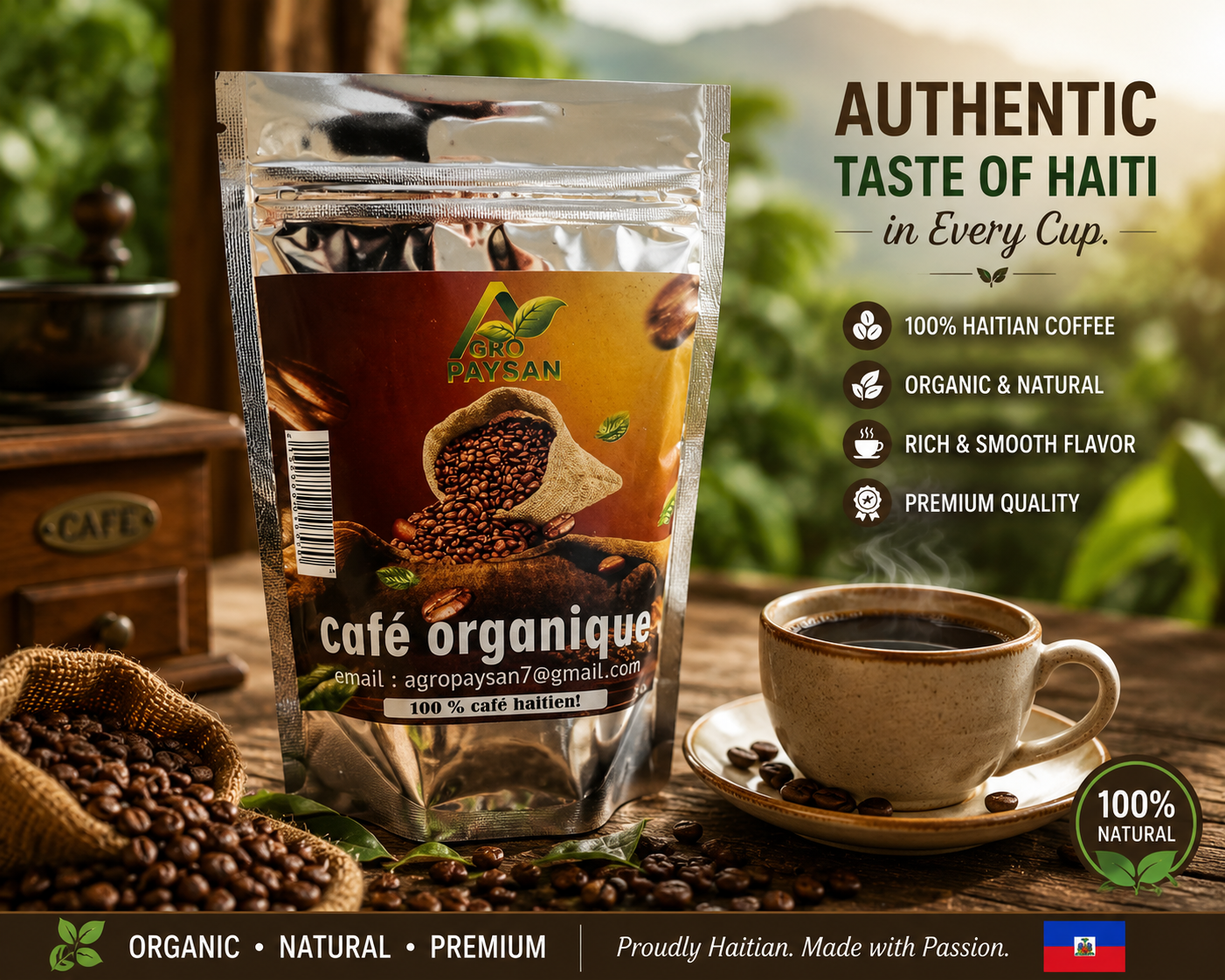 Premium Organic Haitian Coffee – Café Organique Agro Paysan – 100% Natural Haitian Coffee