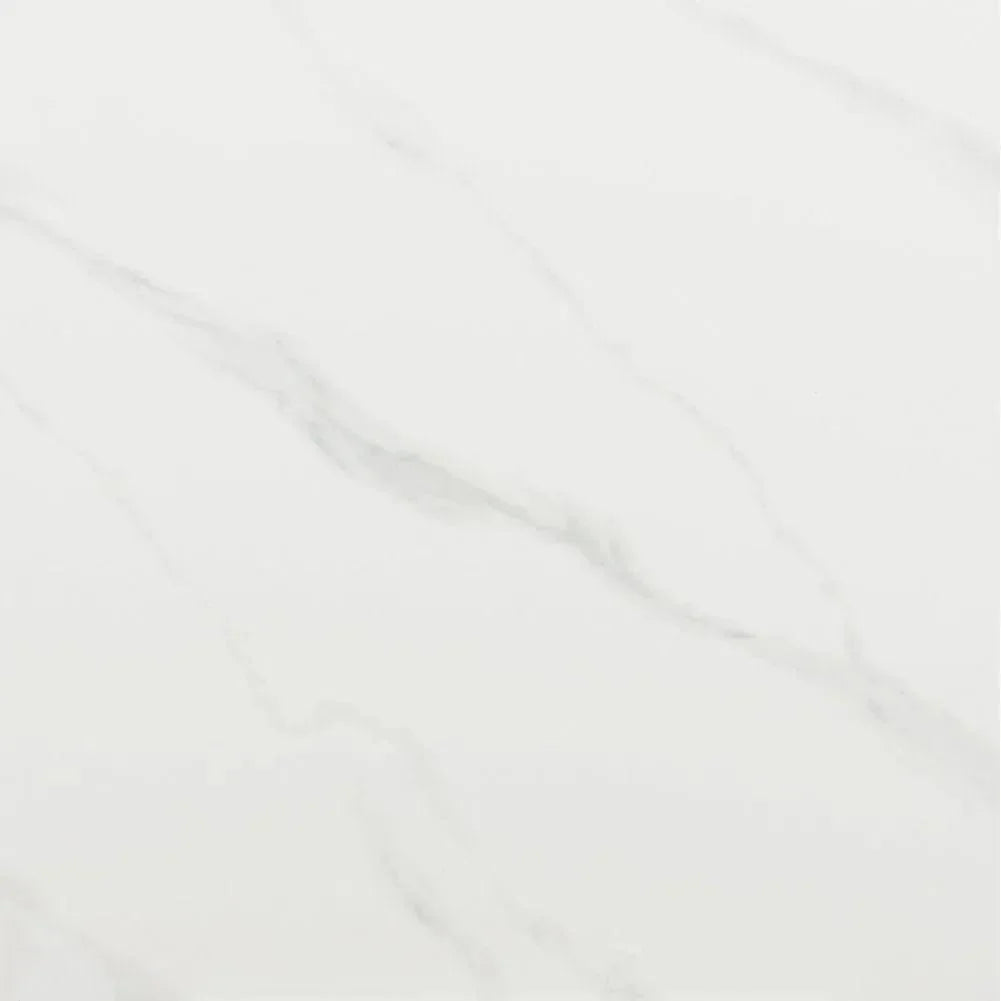 Inky Stone & Steel White Rectangular Dining Table