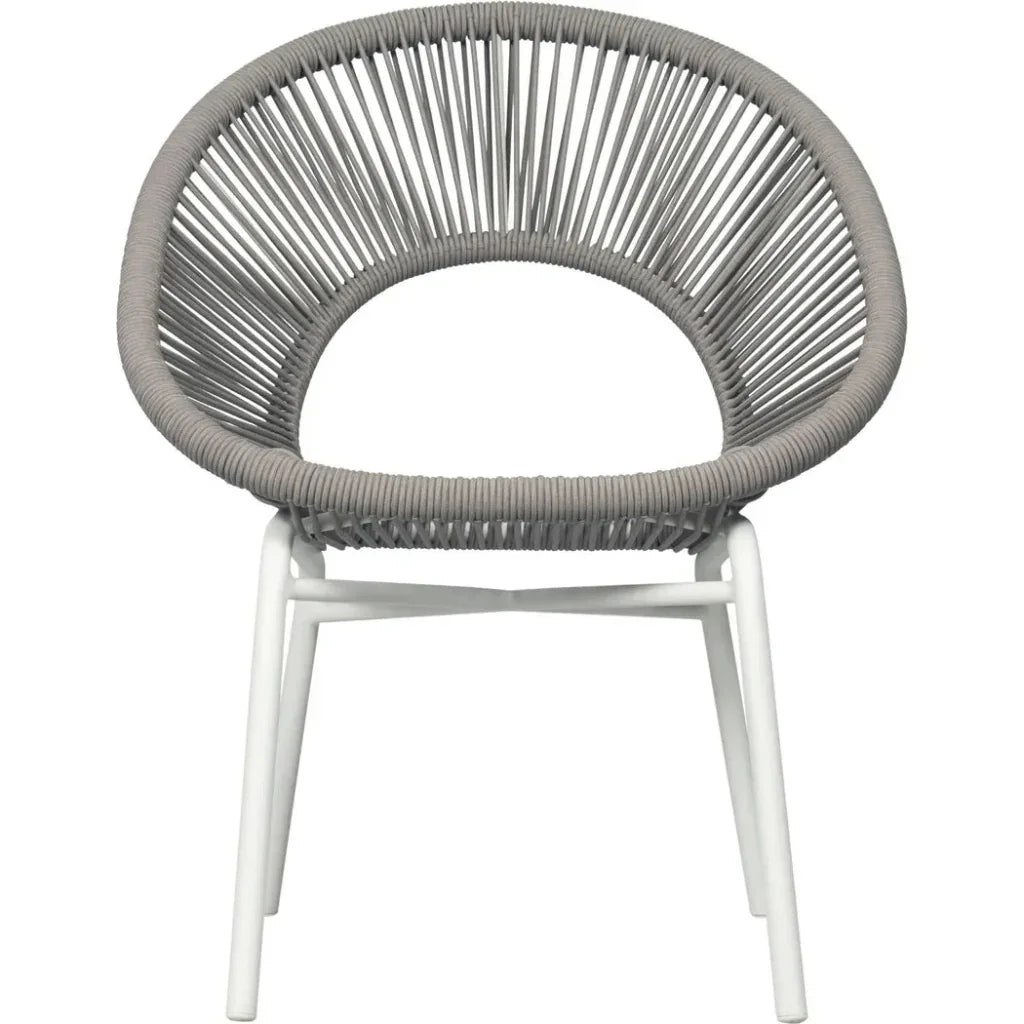 Ionian 2PC Coconut White Patio Dining Chairs