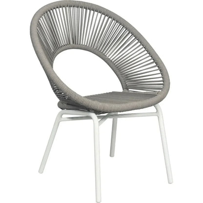 Ionian 2PC Coconut White Patio Dining Chairs