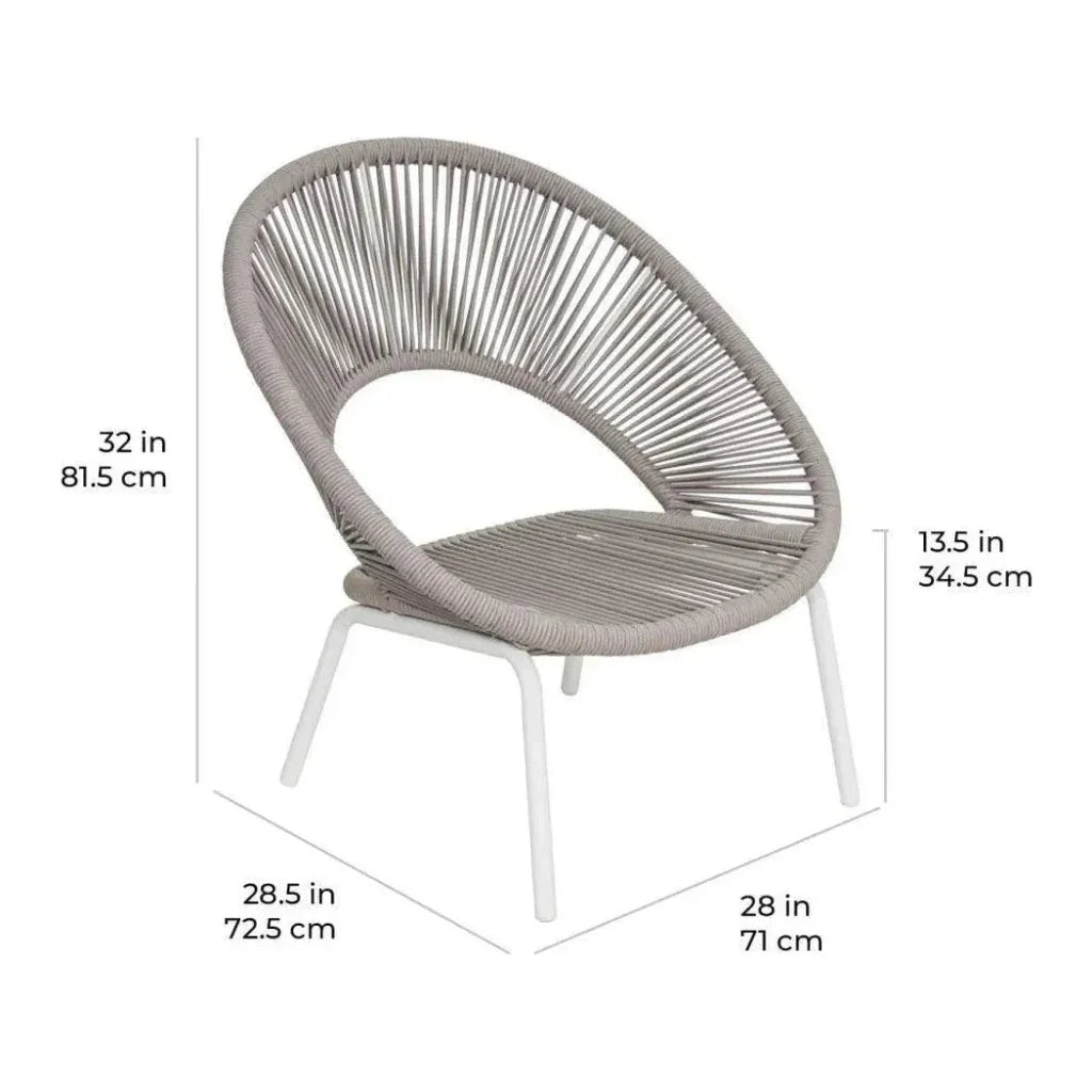Ionian Lounge Chair - White Outdoor Accent Chair