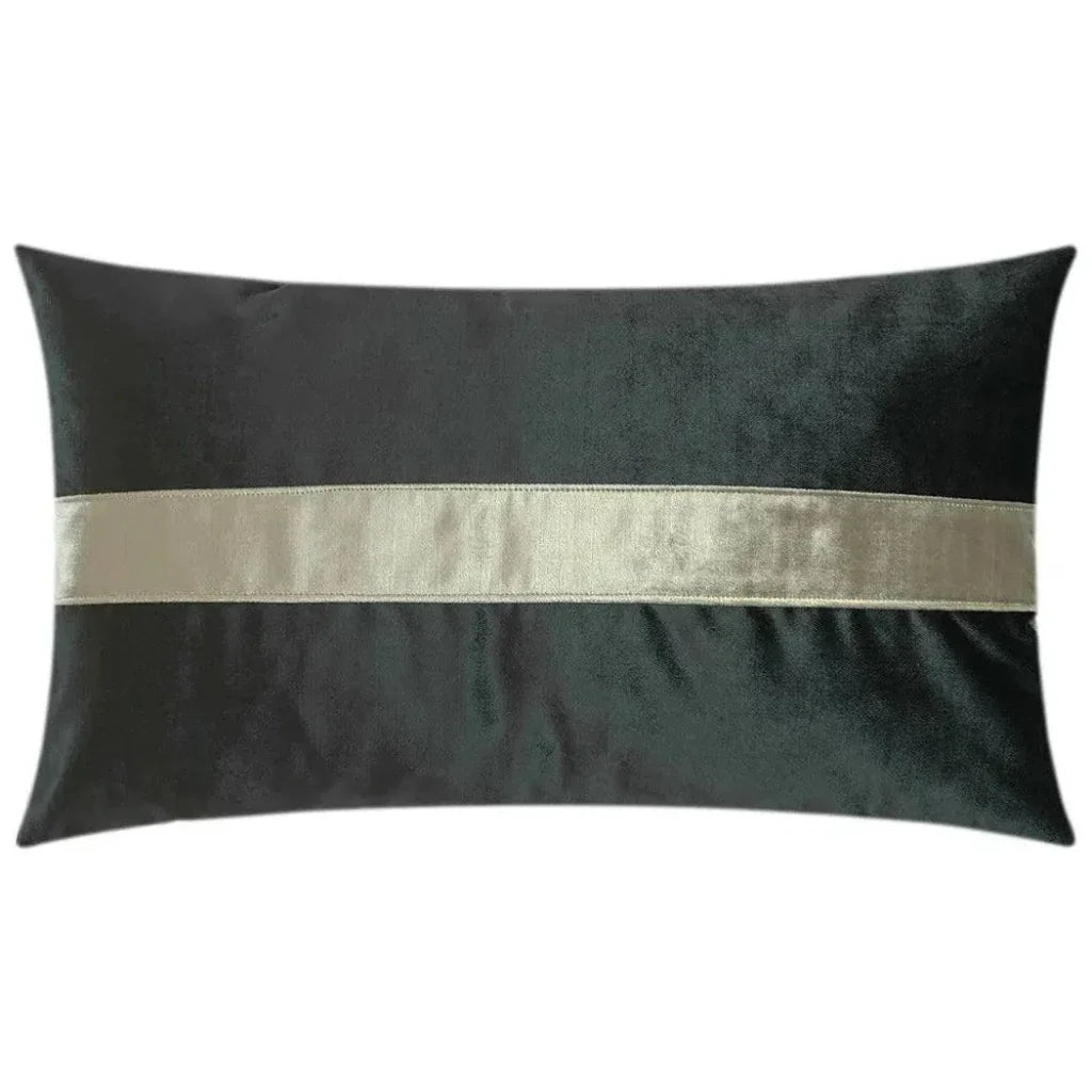 Iridescence Band Lumbar Graphite Grey Throw Pillow