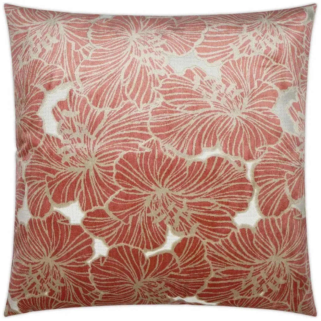 Irinia Punch Floral Coral Large Throw Pillow Insert