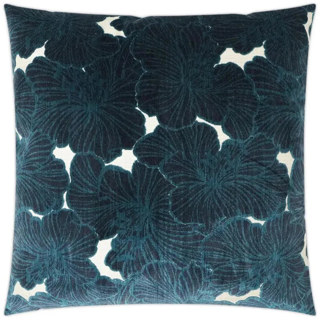 Irinia Sapphire Floral Blue Large Throw Pillow Insert