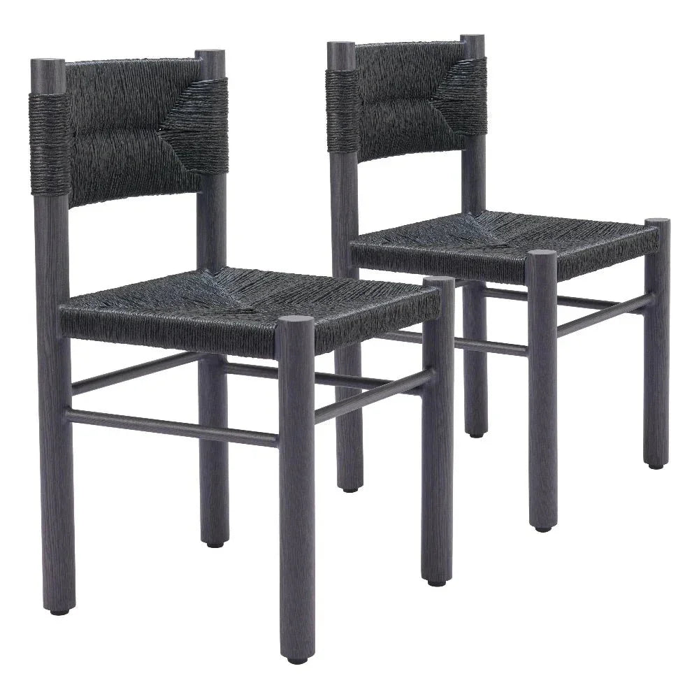 Iska Aluminum Black Armless Dining Chair 2PC