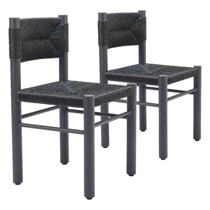 Iska Aluminum Black Armless Dining Chair 2PC