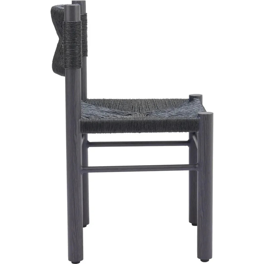 Iska Aluminum Black Armless Dining Chair 2PC