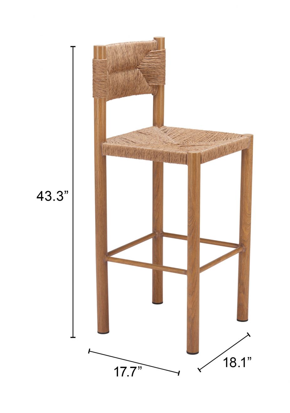 Iska Aluminum Outdoor Barstool 2PC