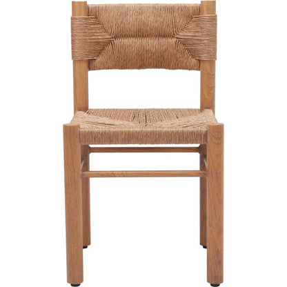 Iska Natural Wood Armless Dining Chair 2PC