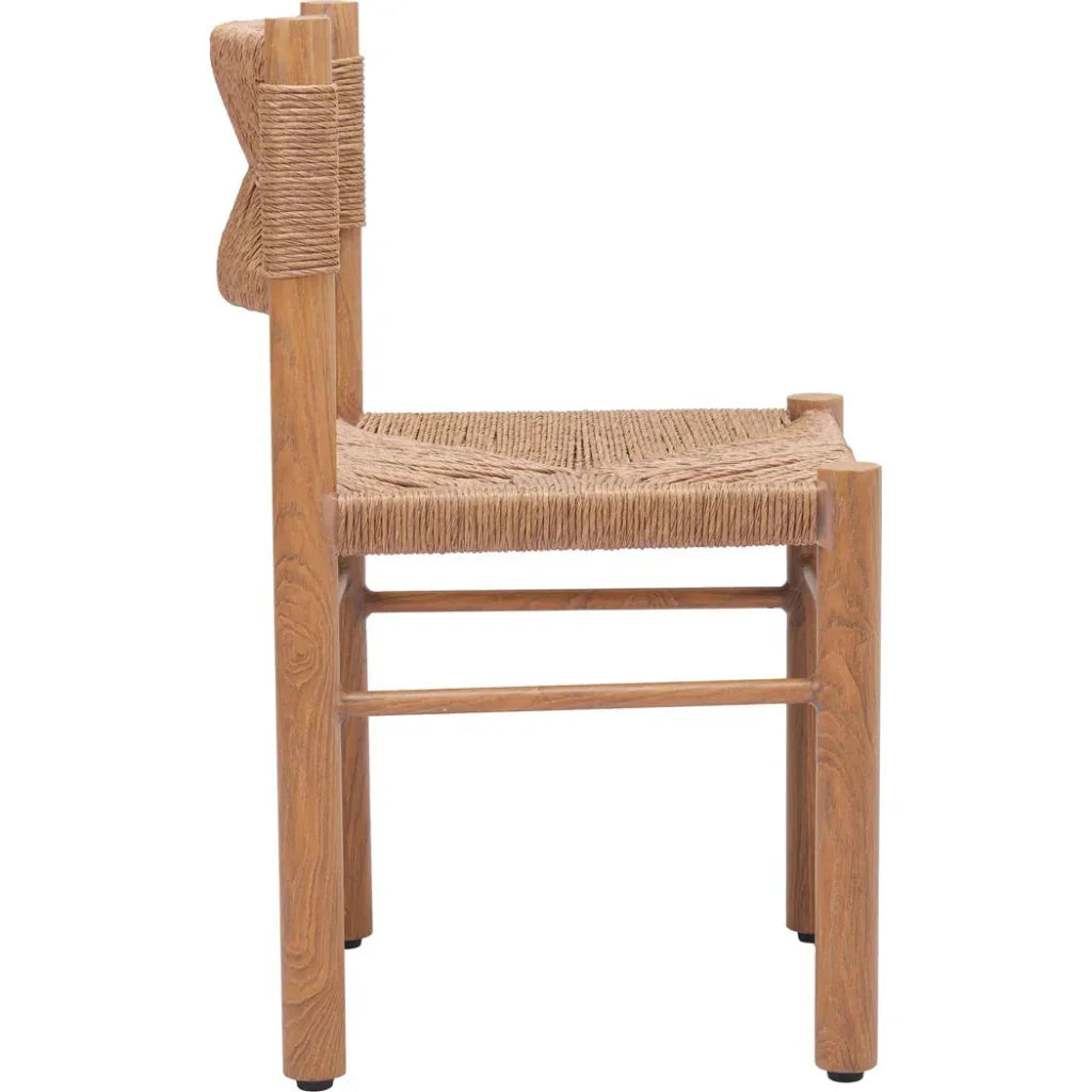 Iska Natural Wood Armless Dining Chair 2PC