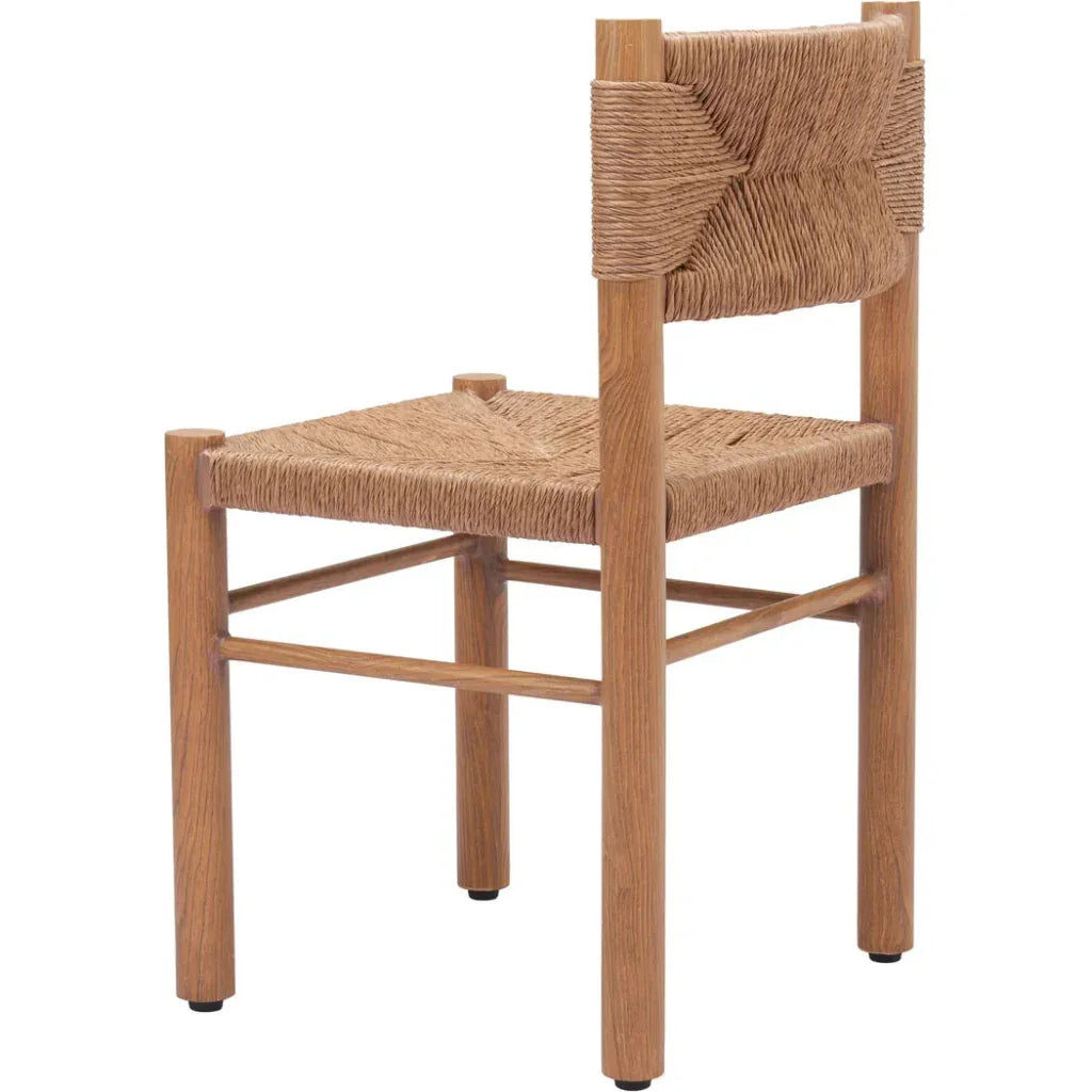 Iska Natural Wood Armless Dining Chair 2PC