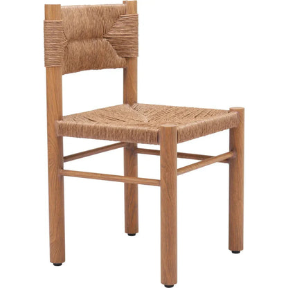 Iska Natural Wood Armless Dining Chair 2PC