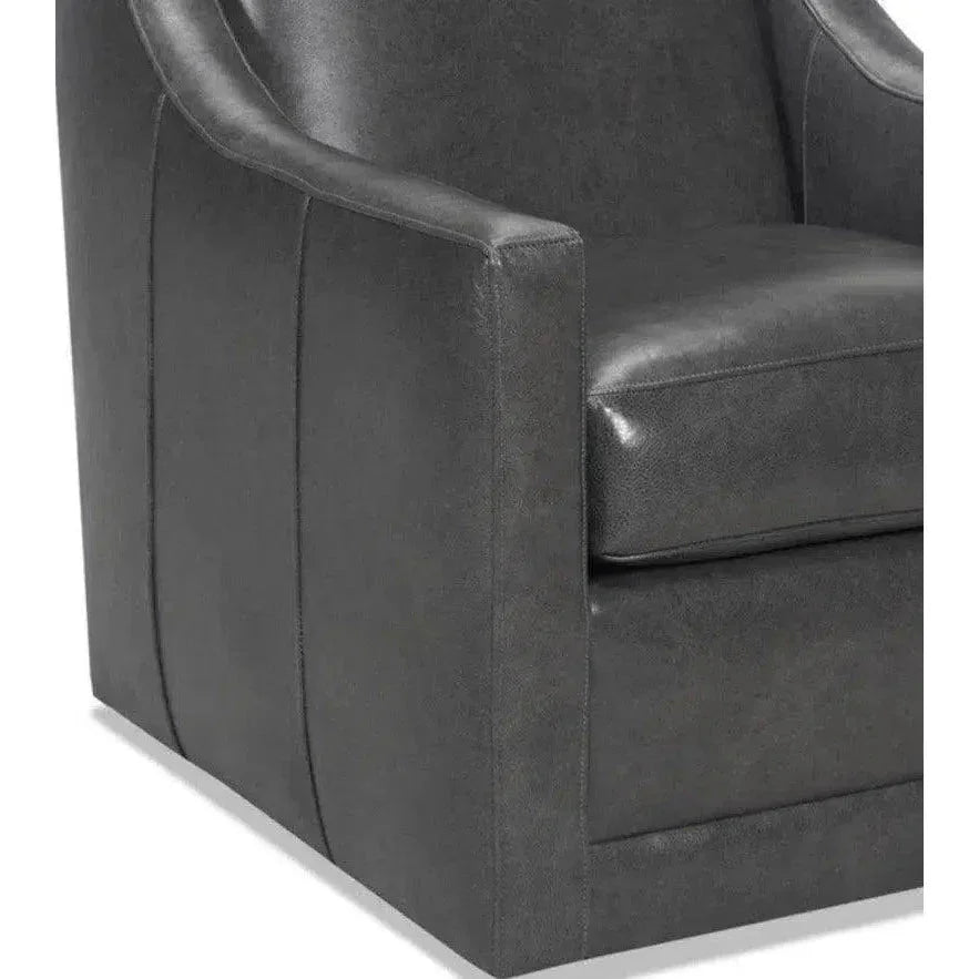 Jacob Real Leather Swivel Club Chair