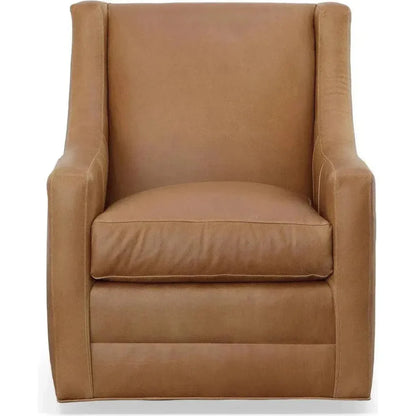 Jacob Real Leather Swivel Club Chair
