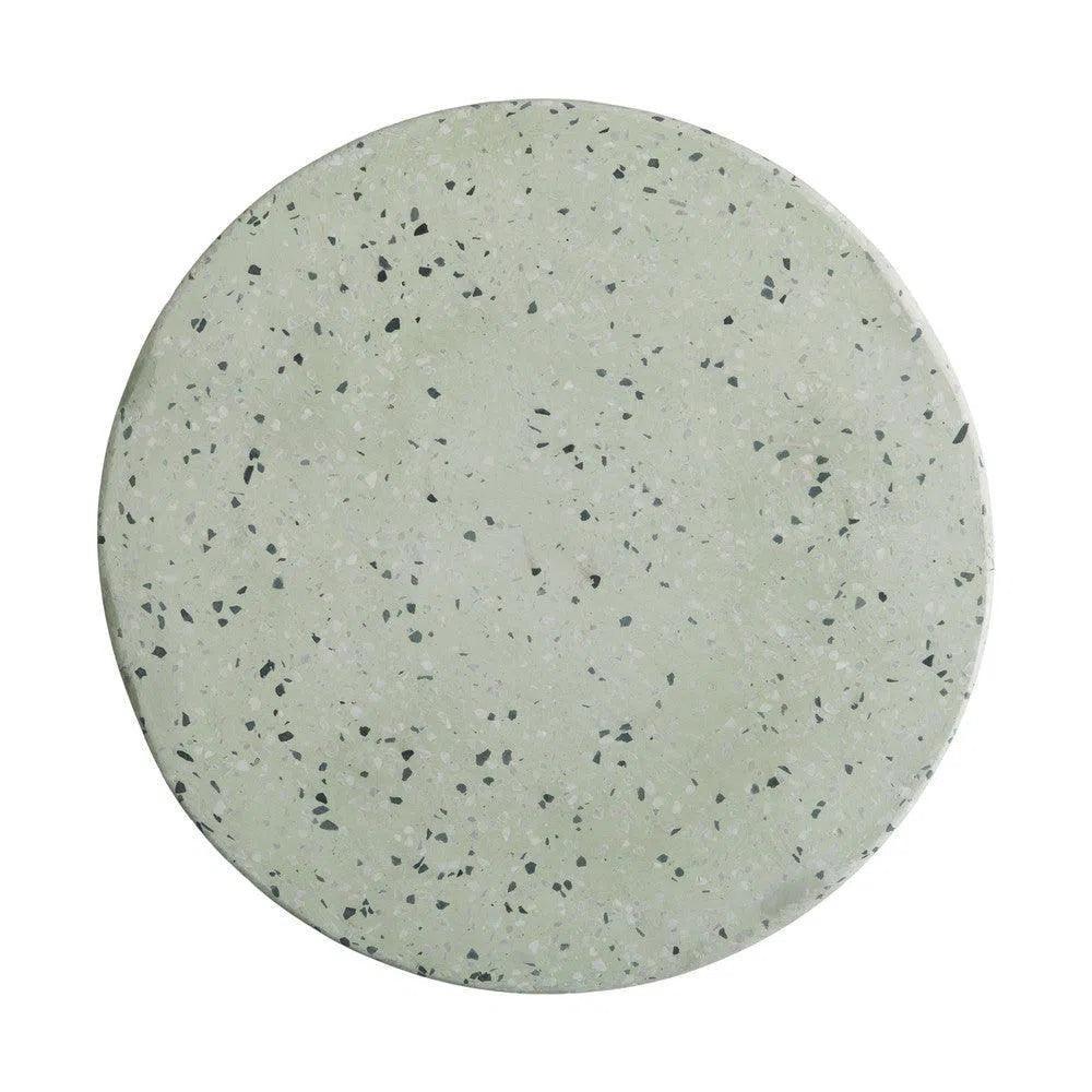 Jag 18.5 in. Round Pale Green Terrazzo Garden Stool