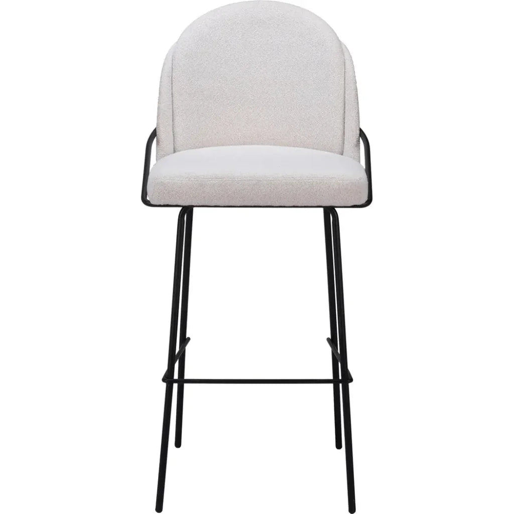 Jambi Ivory Fabric Barstool (Set of 2)