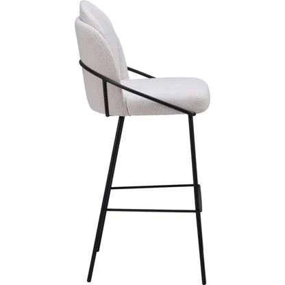 Jambi Ivory Fabric Barstool (Set of 2)