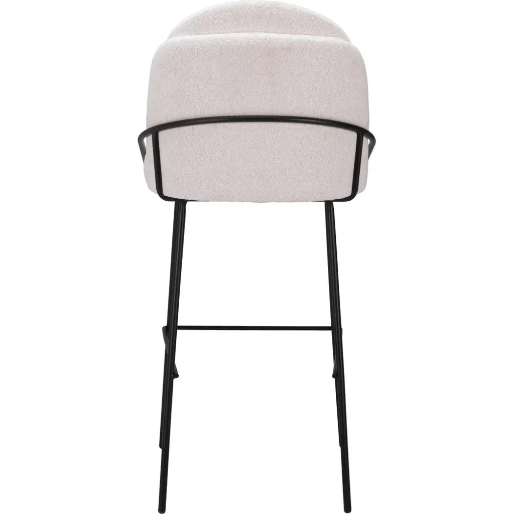 Jambi Ivory Fabric Barstool (Set of 2)