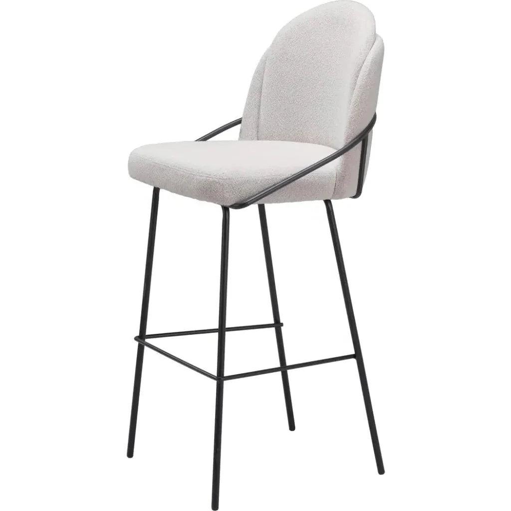 Jambi Ivory Fabric Barstool (Set of 2)