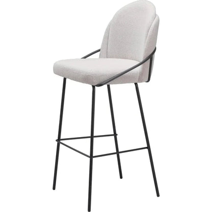 Jambi Ivory Fabric Barstool (Set of 2)
