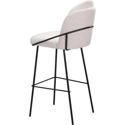 Jambi Ivory Fabric Barstool (Set of 2)