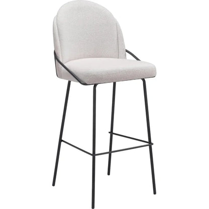 Jambi Ivory Fabric Barstool (Set of 2)