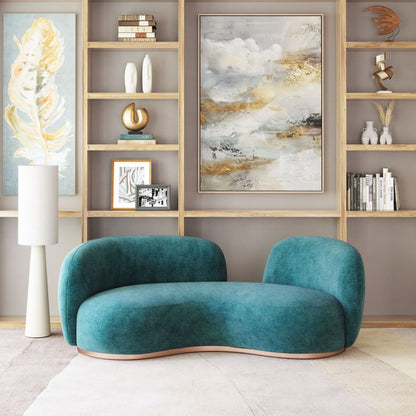 Jamela Teal Fabric Sofa