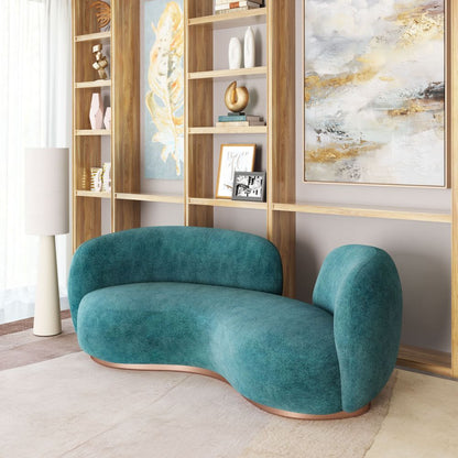 Jamela Teal Fabric Sofa