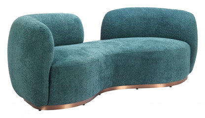 Jamela Teal Fabric Sofa