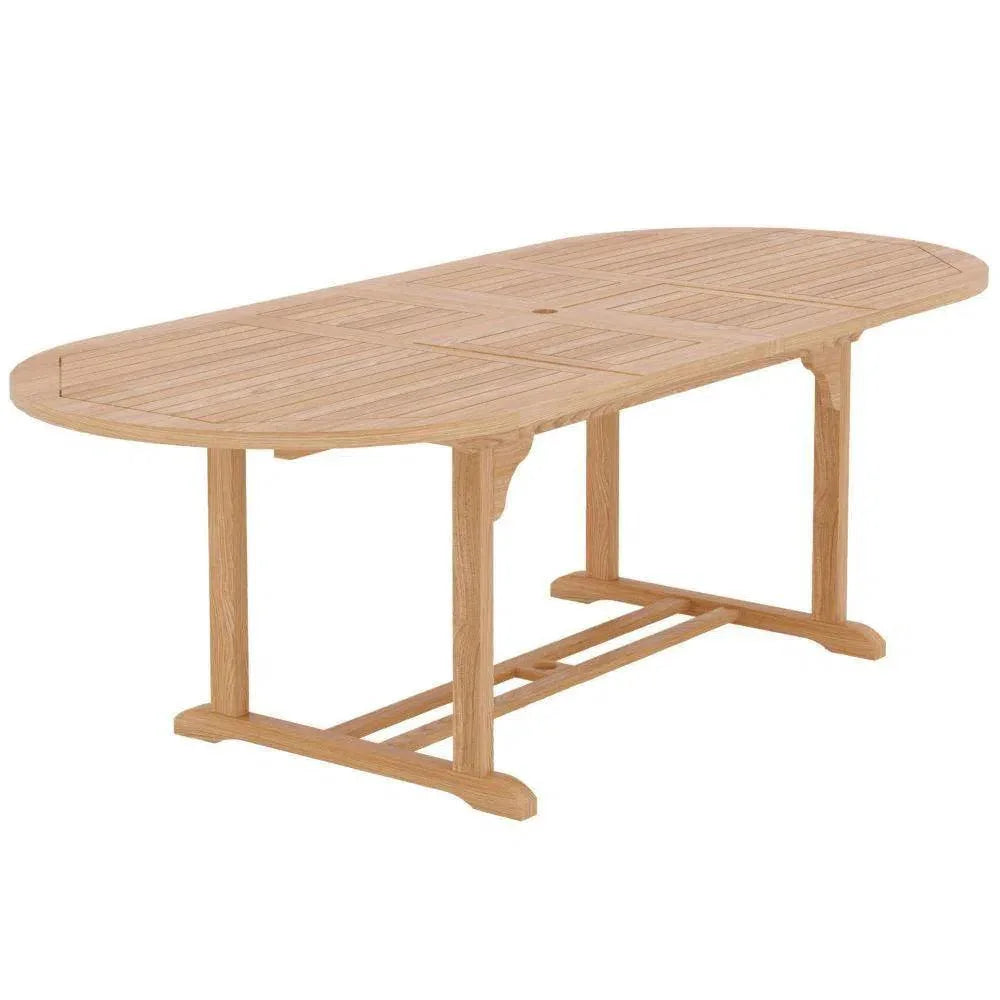 January Extendable Oval Teak Outdoor Dining Table