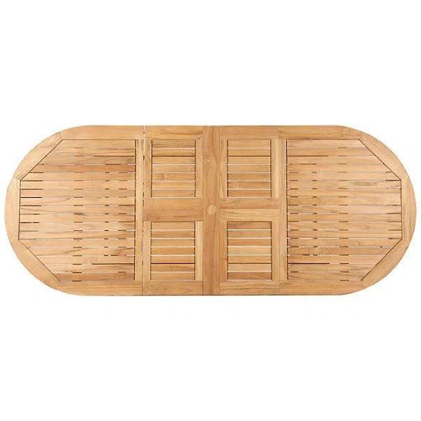 January Extendable Oval Teak Outdoor Dining Table