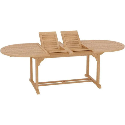 January Extendable Oval Teak Outdoor Dining Table