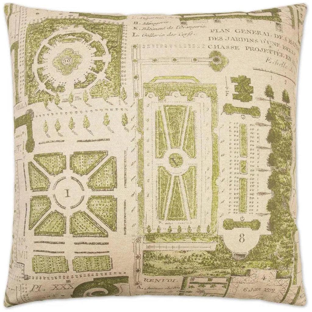 Jardin Green Throw Pillow With Insert