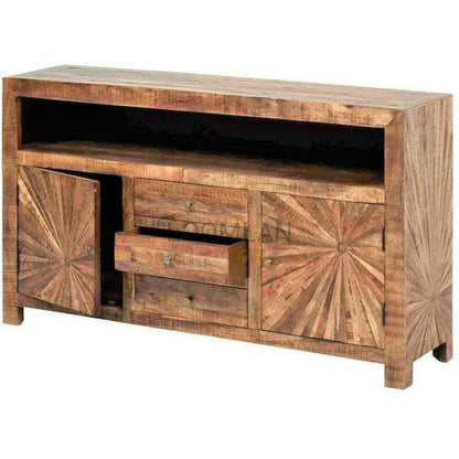 Jarelle 3 Drawers Wooden Media Cabinet