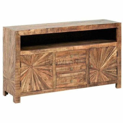 Jarelle 3 Drawers Wooden Media Cabinet