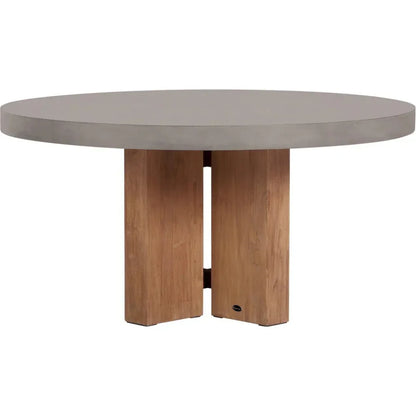 Java Outdoor Teak & Concrete Dining Table - Slate Gray