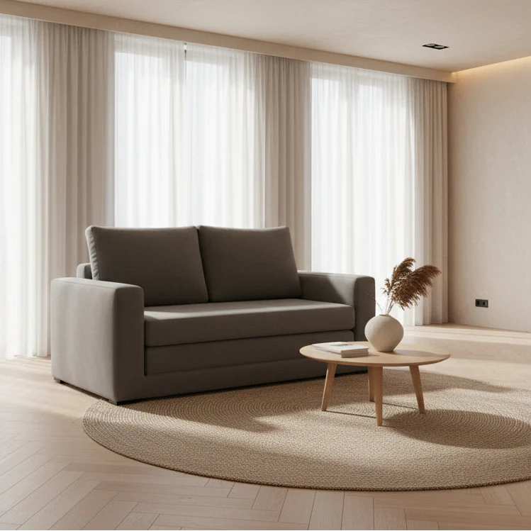 Jide Wood Grey Sleeper Sofa