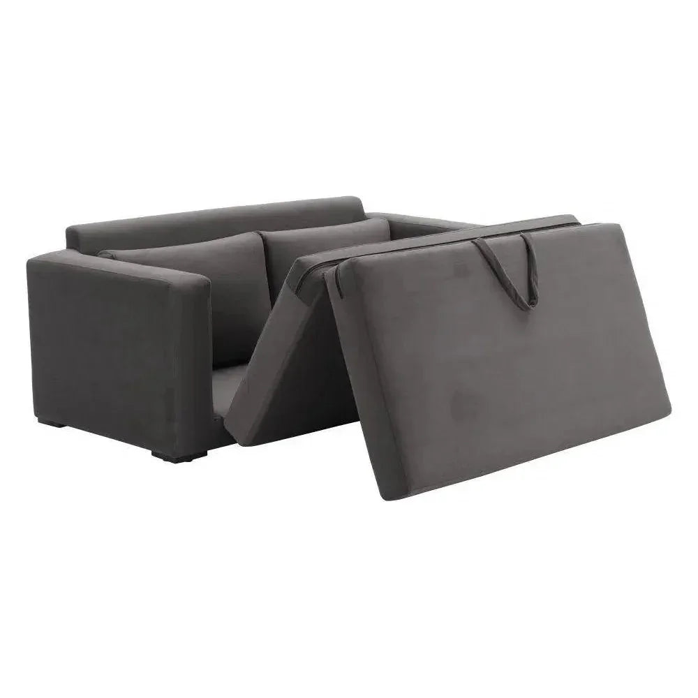 Jide Wood Grey Sleeper Sofa