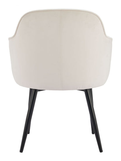 Jolie Ivory Velvet Dining Chair 2PC