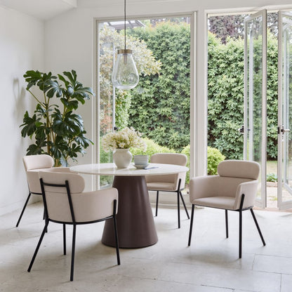 Jorf Wood Top Round Dining Table