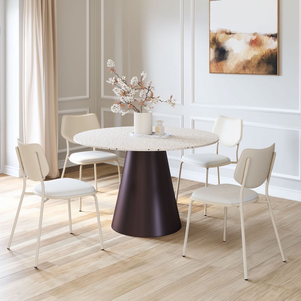Jorf Wood Top Round Dining Table