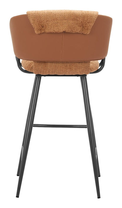 Juno Brown Faux Leather Barstool 2PC