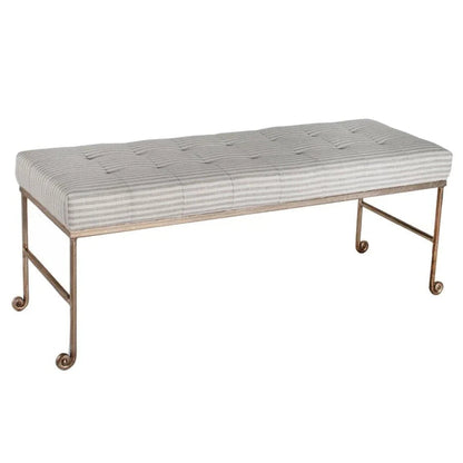 Justin White Fabric Bedroom Bench